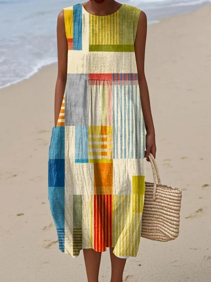 Eva | Elegante Art Midi Jurk