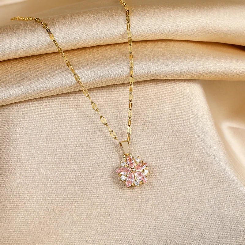 Sandra | Elegante Sakura Rozen Ketting