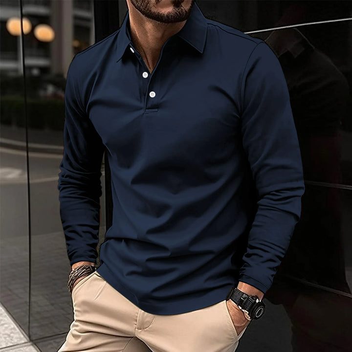 Luca | Slim Casual Polo met Lange Mouwen