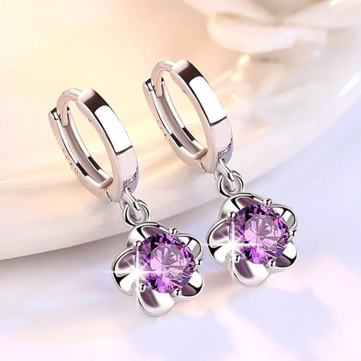 Bethany | Elegante Ronde en Witte Zirkon Oorbellen