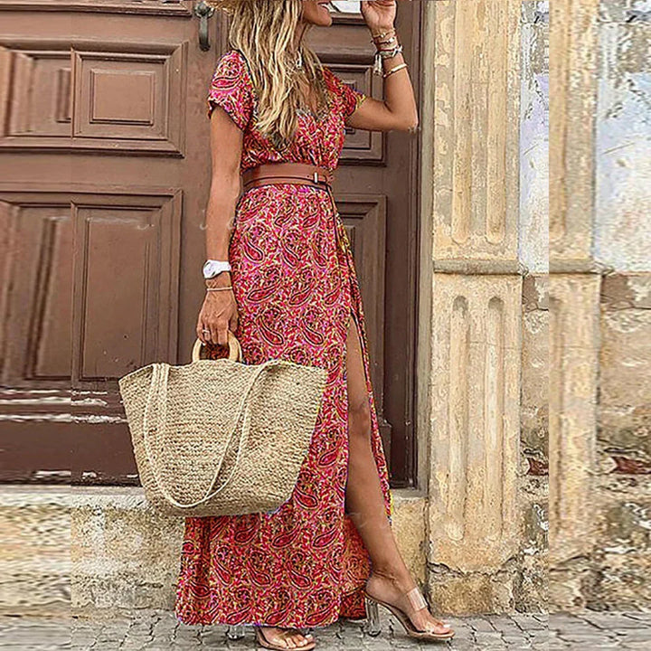 Agnes | V-Hals Boho Maxi Jurk