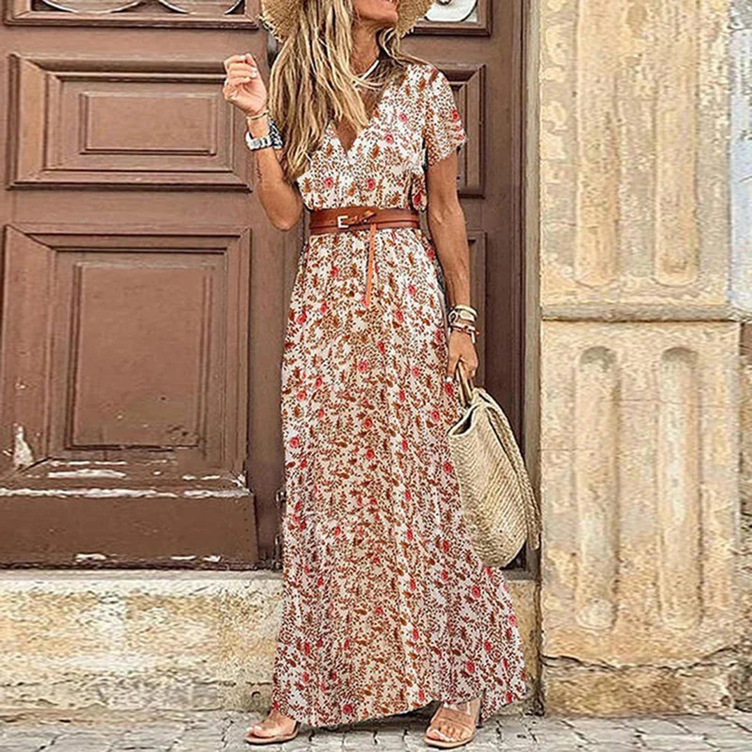 Agnes | V-Hals Boho Maxi Jurk