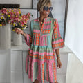 Mariah | Elegante Boho Jurk met Wijde Mouwen
