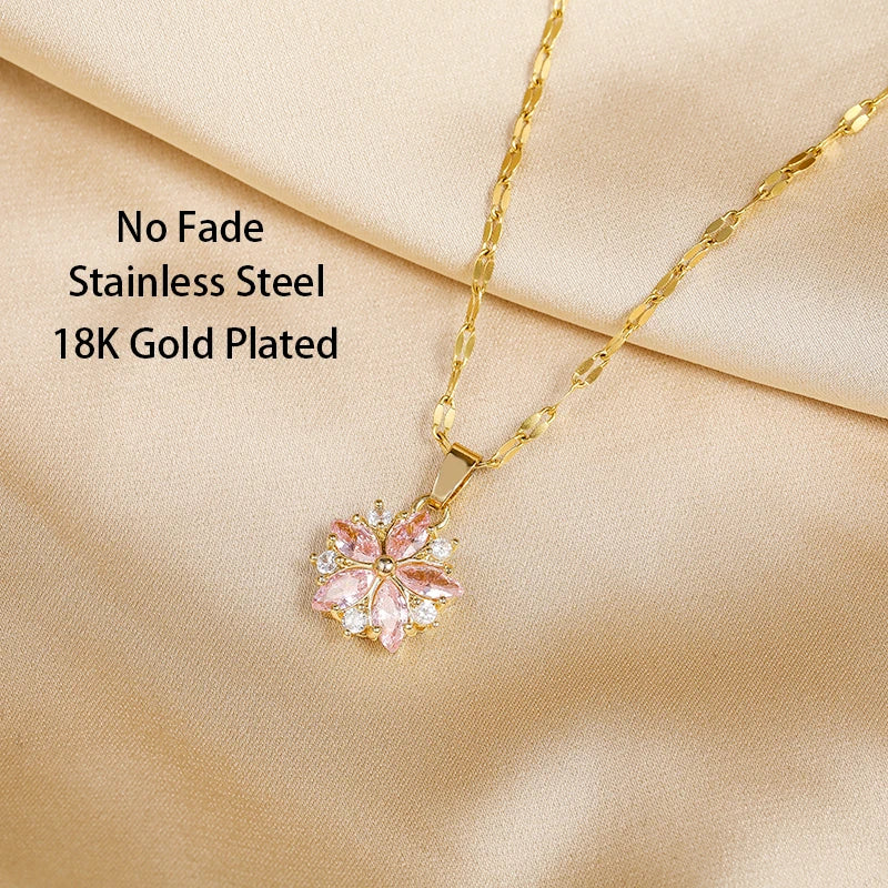 Sandra | Elegante Sakura Rozen Ketting
