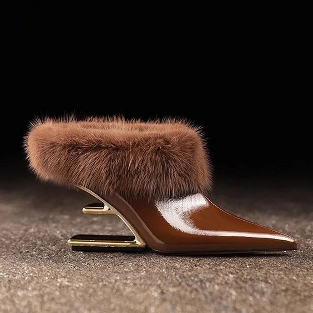 Beverly | Elegante Fuzzy Puntige Hakken