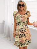 Theresa | Elegante Luipaard Comfort Ruffle Jurk