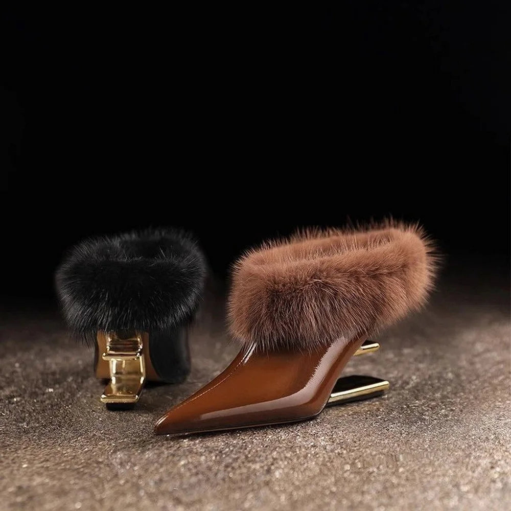 Beverly | Elegante Fuzzy Puntige Hakken