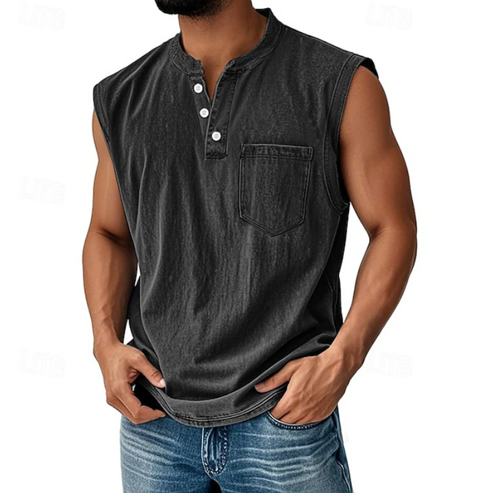 Gerald | Casual Mouwloos Vintage Stijl Shirt