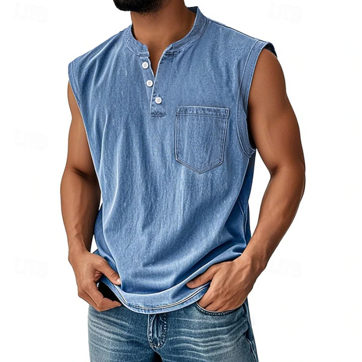 Gerald | Casual Mouwloos Vintage Stijl Shirt