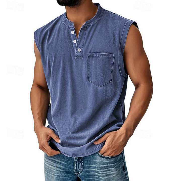 Gerald | Casual Mouwloos Vintage Stijl Shirt