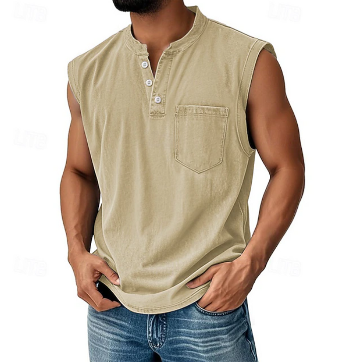 Gerald | Casual Mouwloos Vintage Stijl Shirt