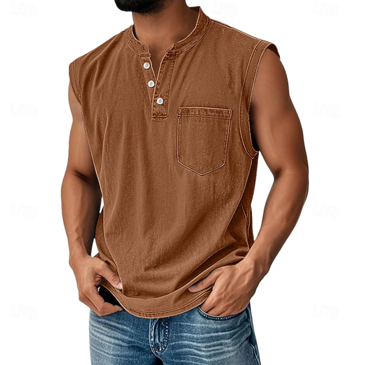 Gerald | Casual Mouwloos Vintage Stijl Shirt