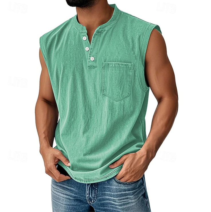 Gerald | Casual Mouwloos Vintage Stijl Shirt