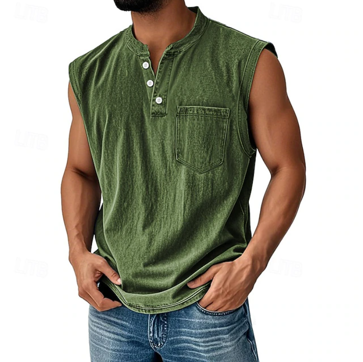 Gerald | Casual Mouwloos Vintage Stijl Shirt