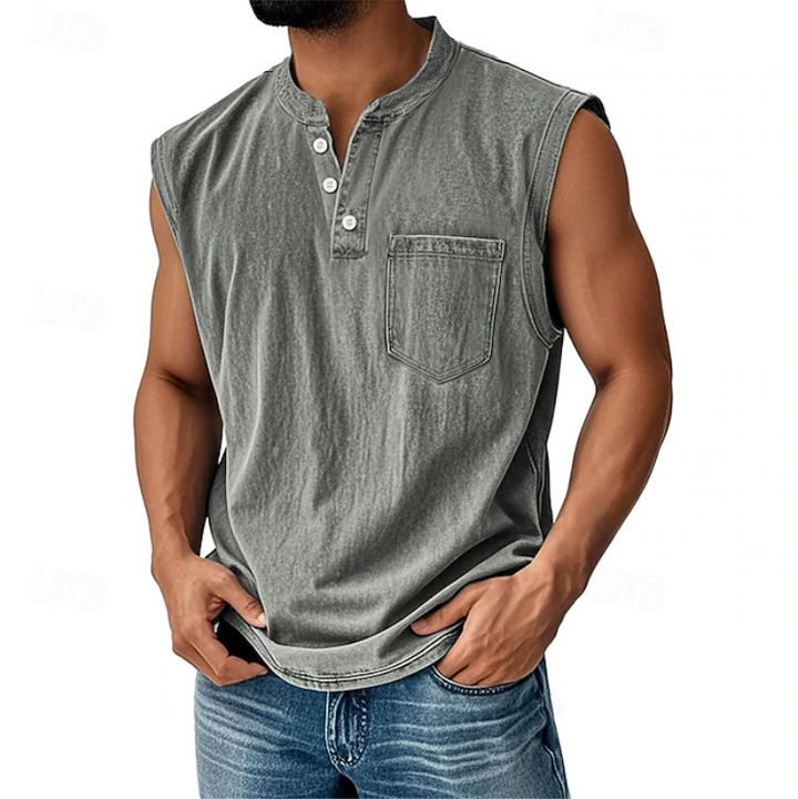 Gerald | Casual Mouwloos Vintage Stijl Shirt