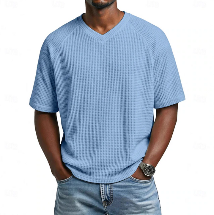 Crosby | V-hals Korte Mouwen Wafelshirt