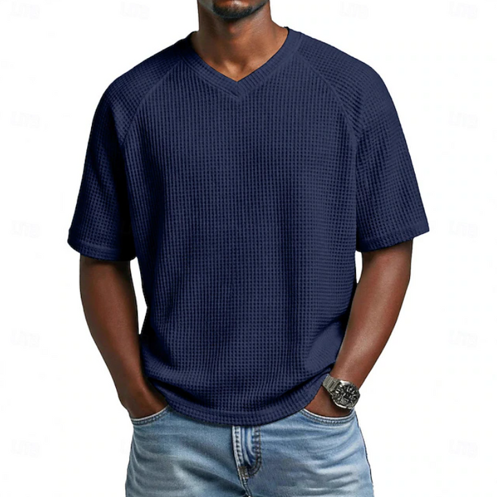 Crosby | V-hals Korte Mouwen Wafelshirt