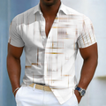 Hendrix | Korte Mouwen Knop Geometrisch Shirt