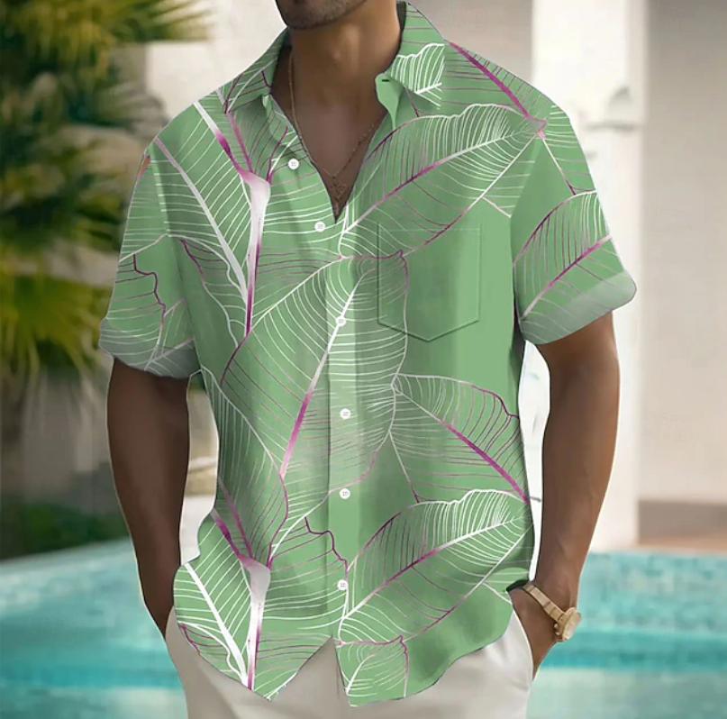 Elliot | Ontspannen Botanisch Korte Mouwen Shirt