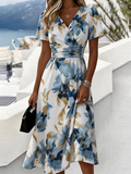 Gwendolyn | Elegante Bloemen Wrap Midi Jurk
