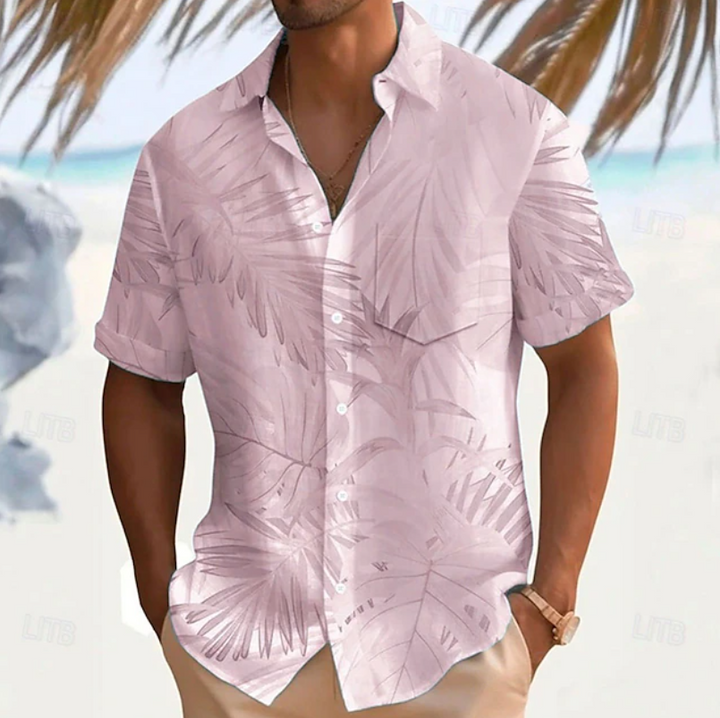 Lando | Tropische Print Korte Mouwen Shirt