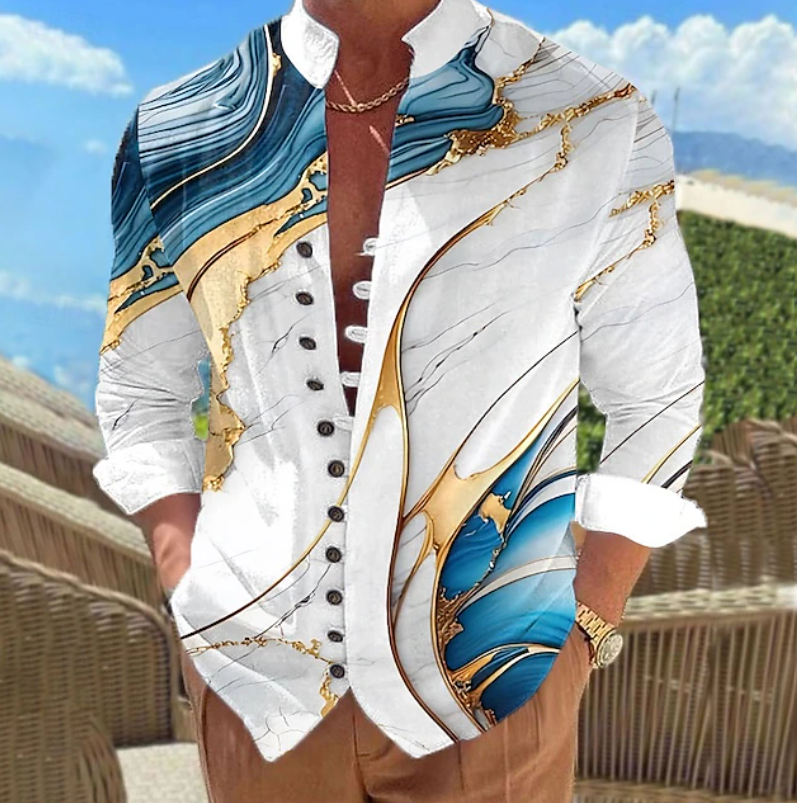 Mason | Artistieke Print Lange Mouwen Shirt