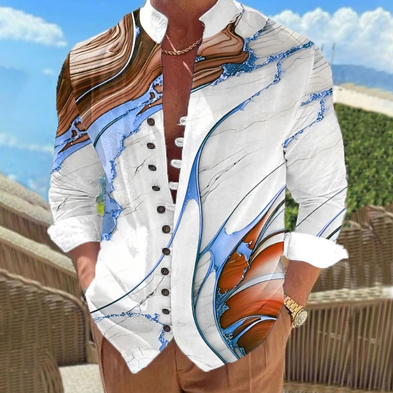 Mason | Artistieke Print Lange Mouwen Shirt