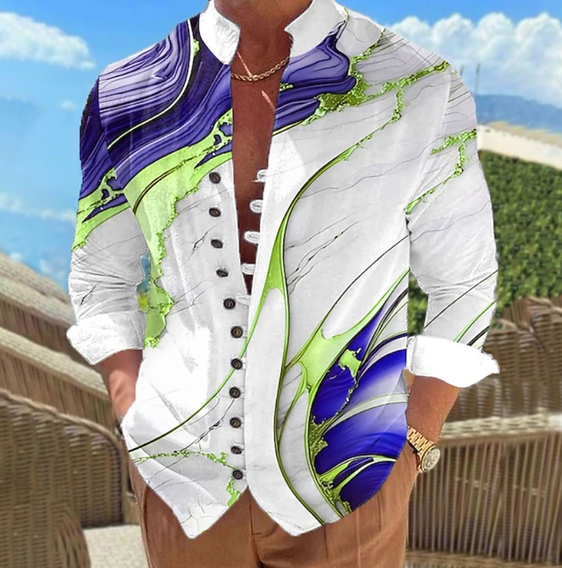Mason | Artistieke Print Lange Mouwen Shirt