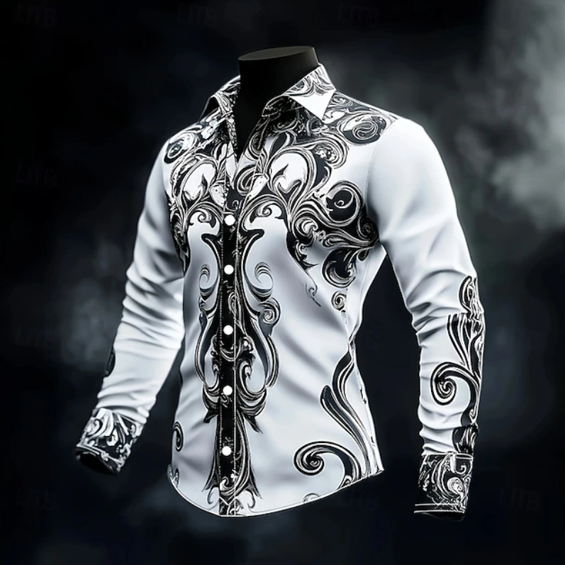 Adrian | Ornate Print Lange Mouwen Shirt
