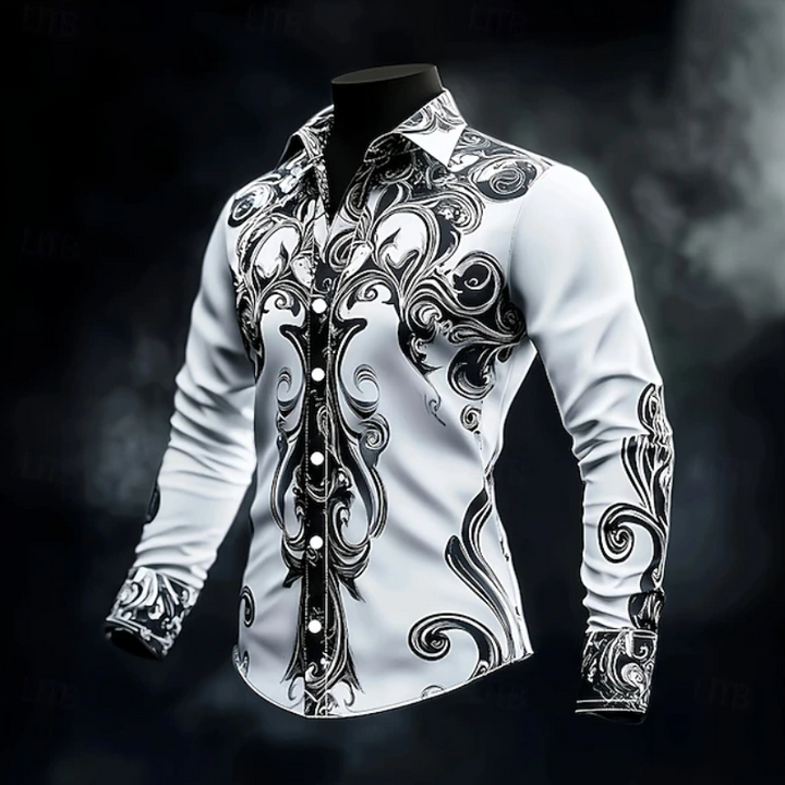 Adrian | Ornate Print Lange Mouwen Shirt