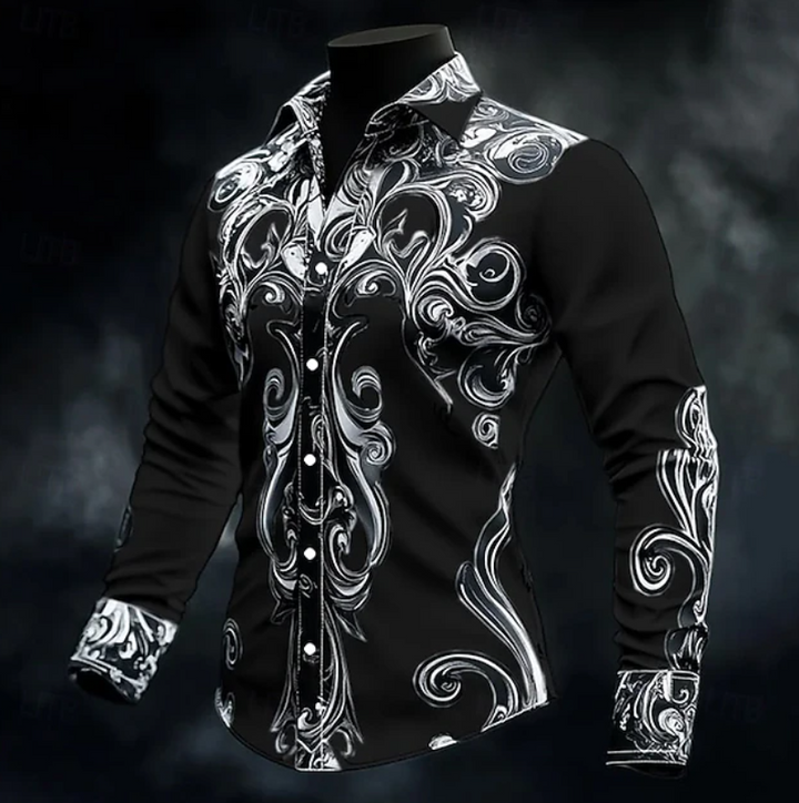 Adrian | Ornate Print Lange Mouwen Shirt