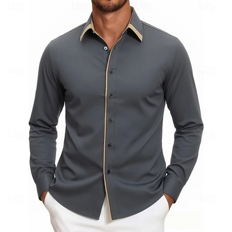 Carter | Contrast Trim Lange Mouwen Shirt