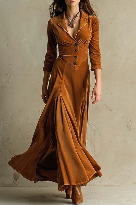 Anna | Elegante V-Hals Maxi Jurk