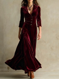Anna | Elegante V-Hals Maxi Jurk
