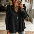 Olijf | Ontspannen V-Hals Tuniek Blouse