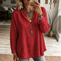 Olijf | Ontspannen V-Hals Tuniek Blouse