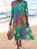 Liorna | Stijlvolle Bloemen Midi Jurk