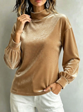 Victoria | Fluwelen Blouse met Hoge Hals