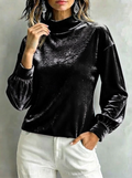 Victoria | Fluwelen Blouse met Hoge Hals