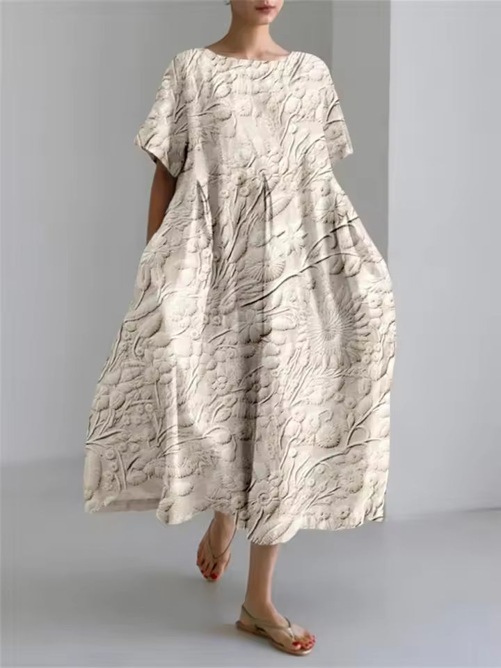 Amanda | Elegante Losse Ronde Hals Jurk