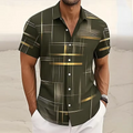 Gerald | Modern Lijn-Print Korte Mouwen Shirt