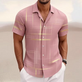 Gerald | Modern Lijn-Print Korte Mouwen Shirt