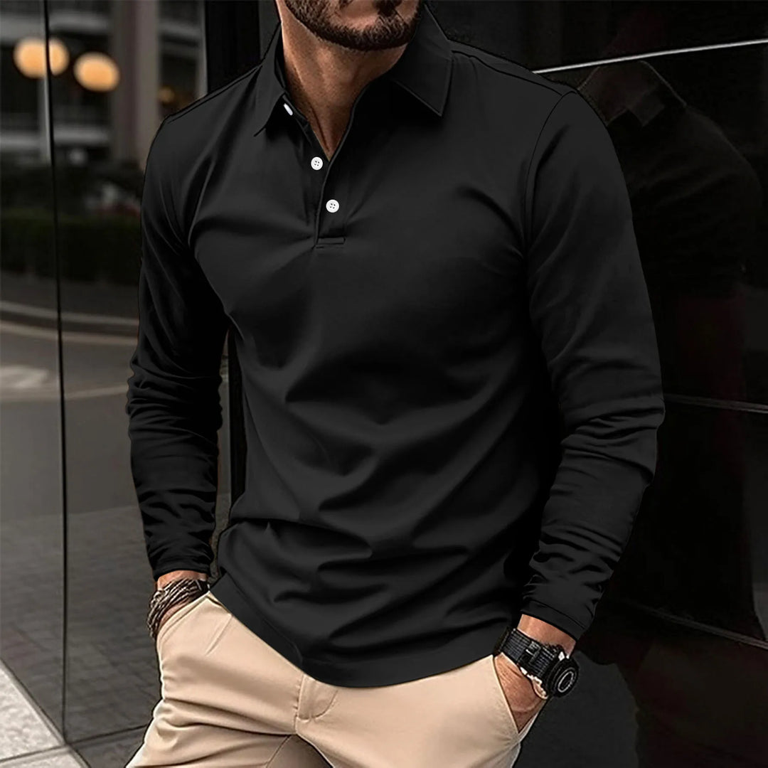 Luca | Slim Casual Polo met Lange Mouwen