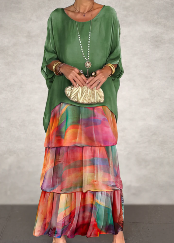 Caroline | Elegante Vloeiende Maxi Jurk