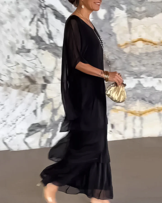 Caroline | Elegante Vloeiende Maxi Jurk