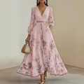 Alexia | Elegante Plissé Maxi V-Hals Jurk