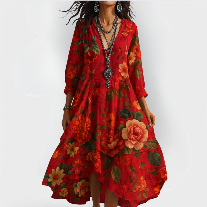 Cassidy | Vintage Boho V-Hals Zomerjurk