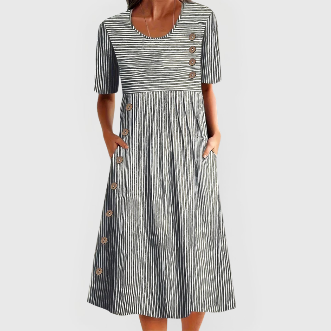 Demi | Gestreepte Midi-jurk
