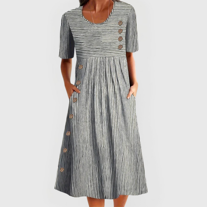Demi | Gestreepte Midi-jurk