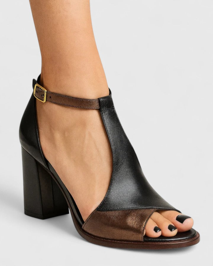 Vanessa | Moderne Elastische T-Strap Hakken